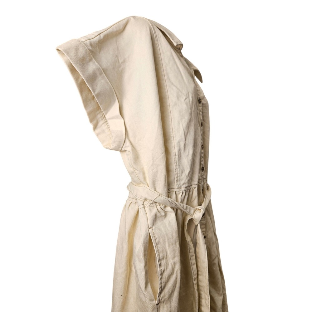 Universal Thread Midi Dress Womens 3X Cream NWT Utility Button Down Belted - Picture 3 of 5